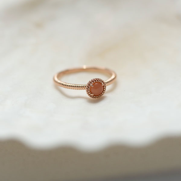 Peach moonstone ring