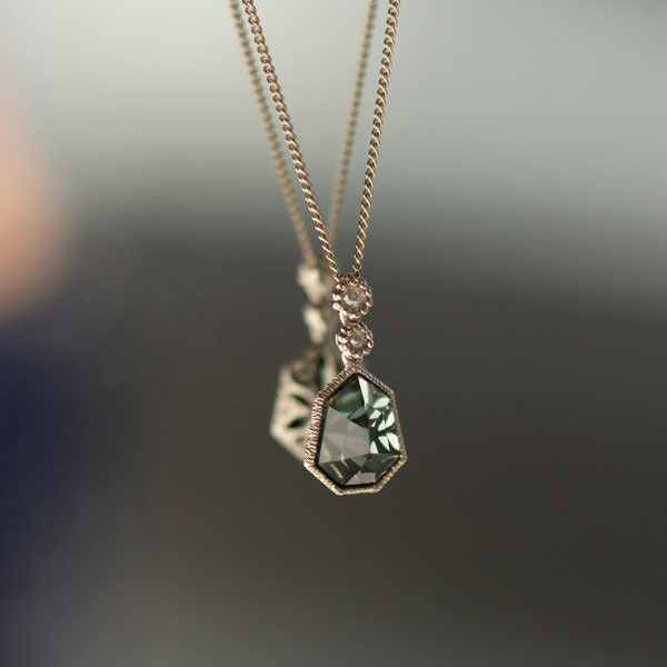 Polygon Green tourmaline necklace