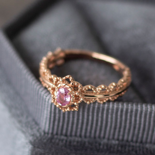 Pink fancy sapphire ring