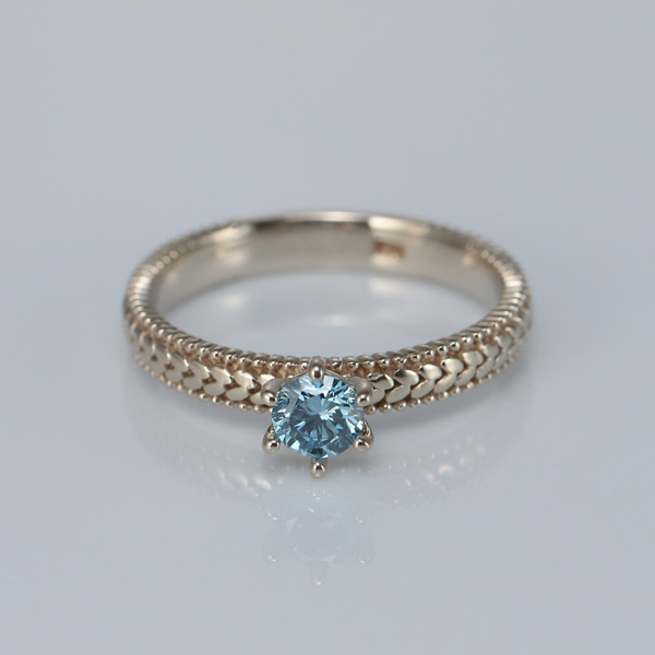 Blue Lab Grown diamond Ring