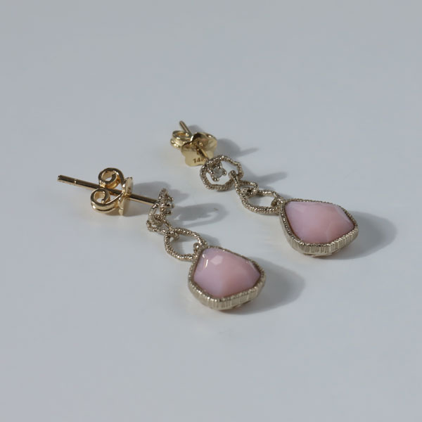 Pink opal earring