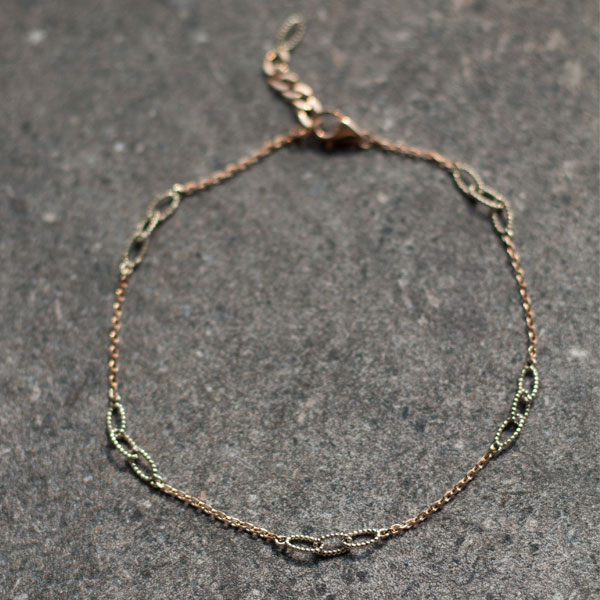 Two tone oval anklet